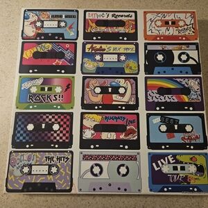 Nickelodeon RETRO 90s Classic Cartoon Character Cassette Tape Wall Art